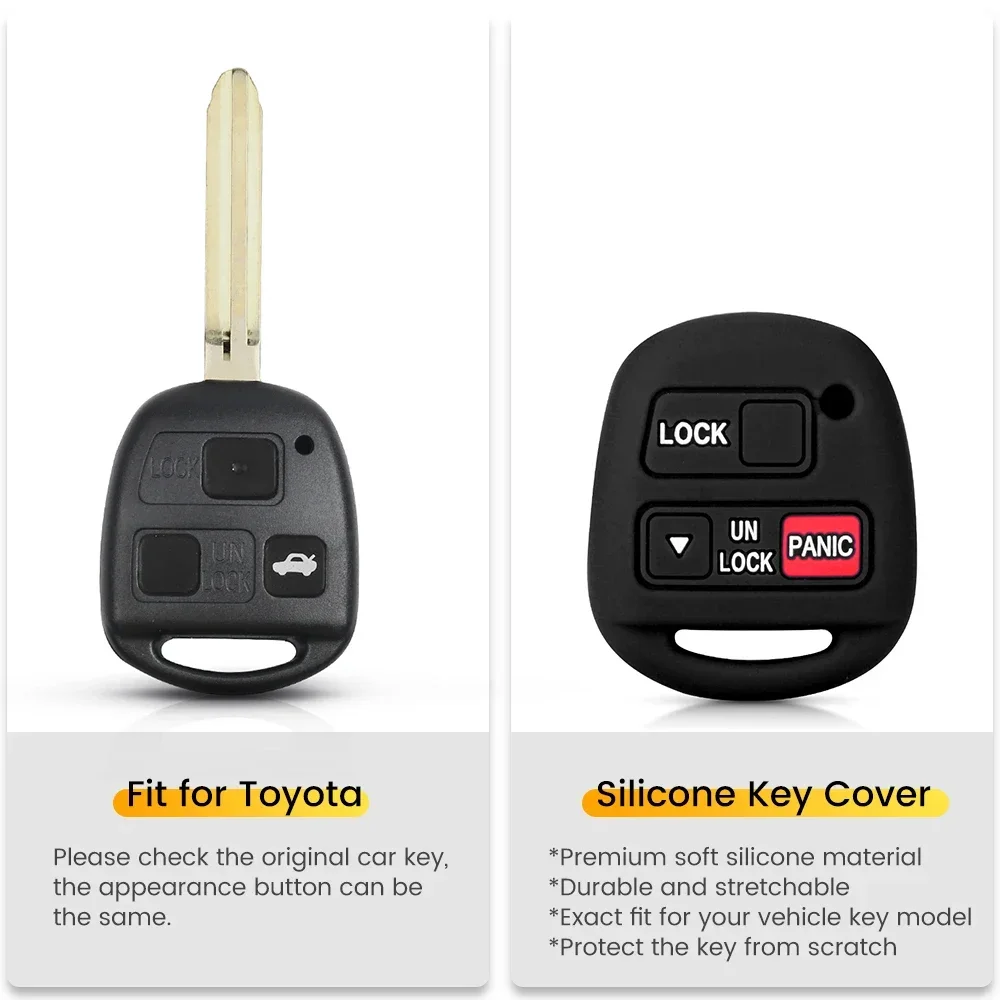 KEYYOU Silicone Car Key Case For TOYOTA  Avensis Camry Corolla Yaris RAV4 For Lexus RX300 ES GS LS IS RX