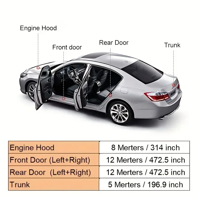 Car Door Rubber Seal Strip Double-Layer Weather Strip Auto Door/Hood/Trunk Protector Sticker Soundproof Waterproof Sealing Strip