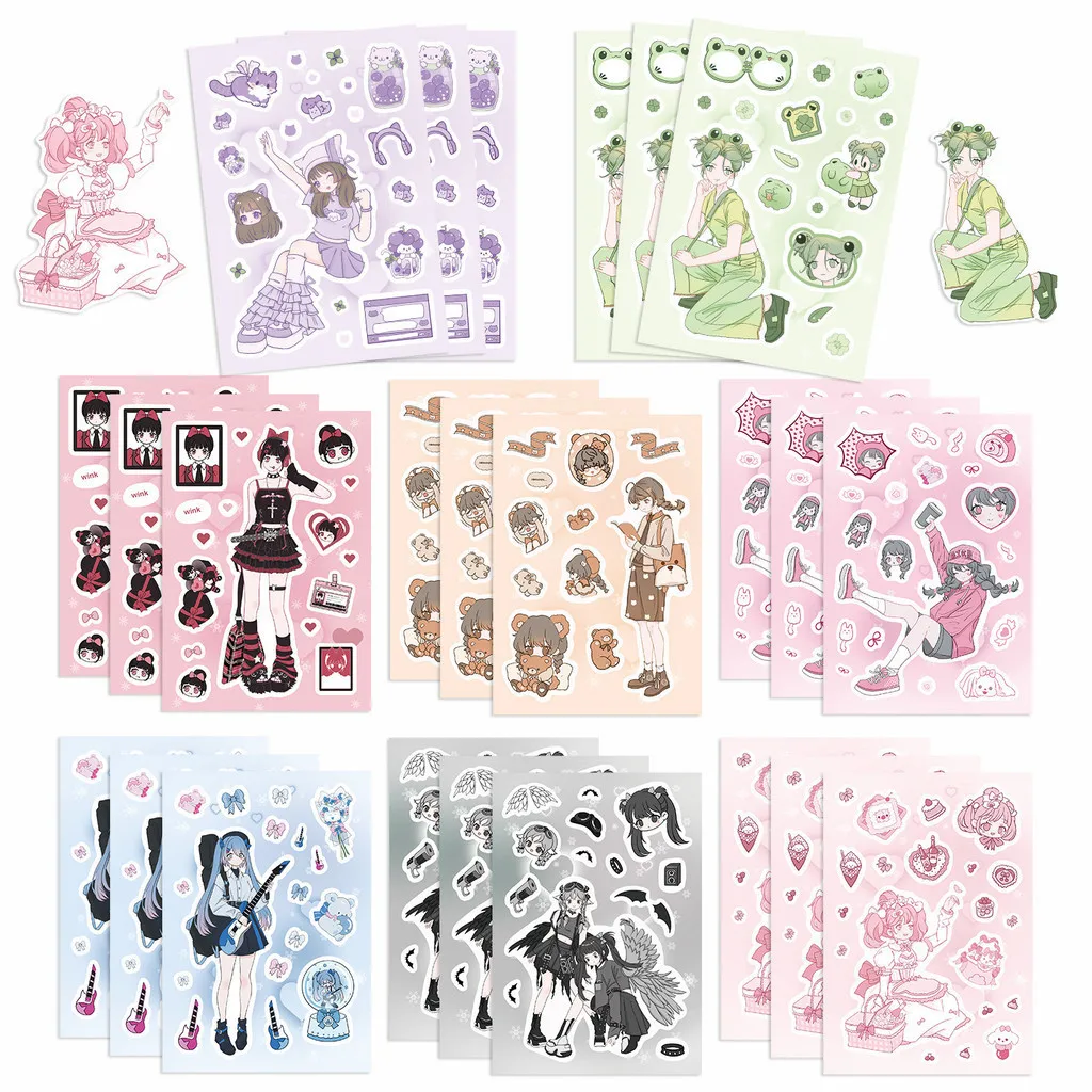 8 Kawaii Salt Sweet Girls Wasserdichte Graffiti-Aufkleber für Helm, Fahrrad, Handkonto, Federmäppchen, Aufkleber, LanLanStickersWorld