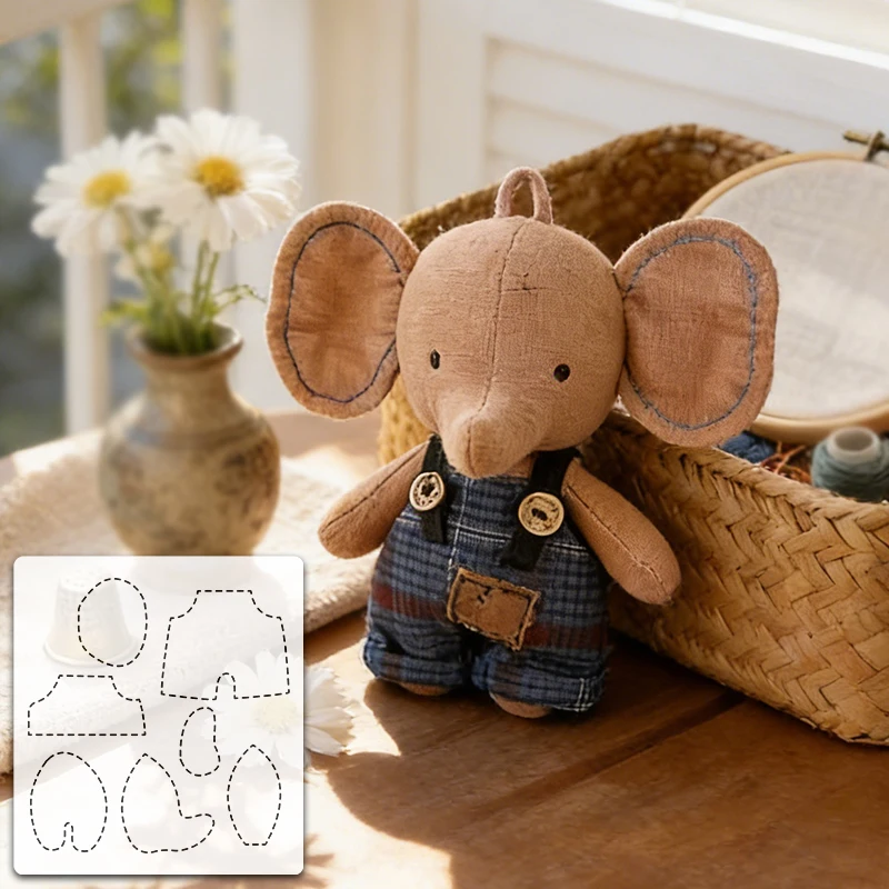 YOMDID 1pc Cute Big-Eared Elephant Quilting Template, DIY Elephant Pattern, Sewing Template, Reusable PET Template view 2