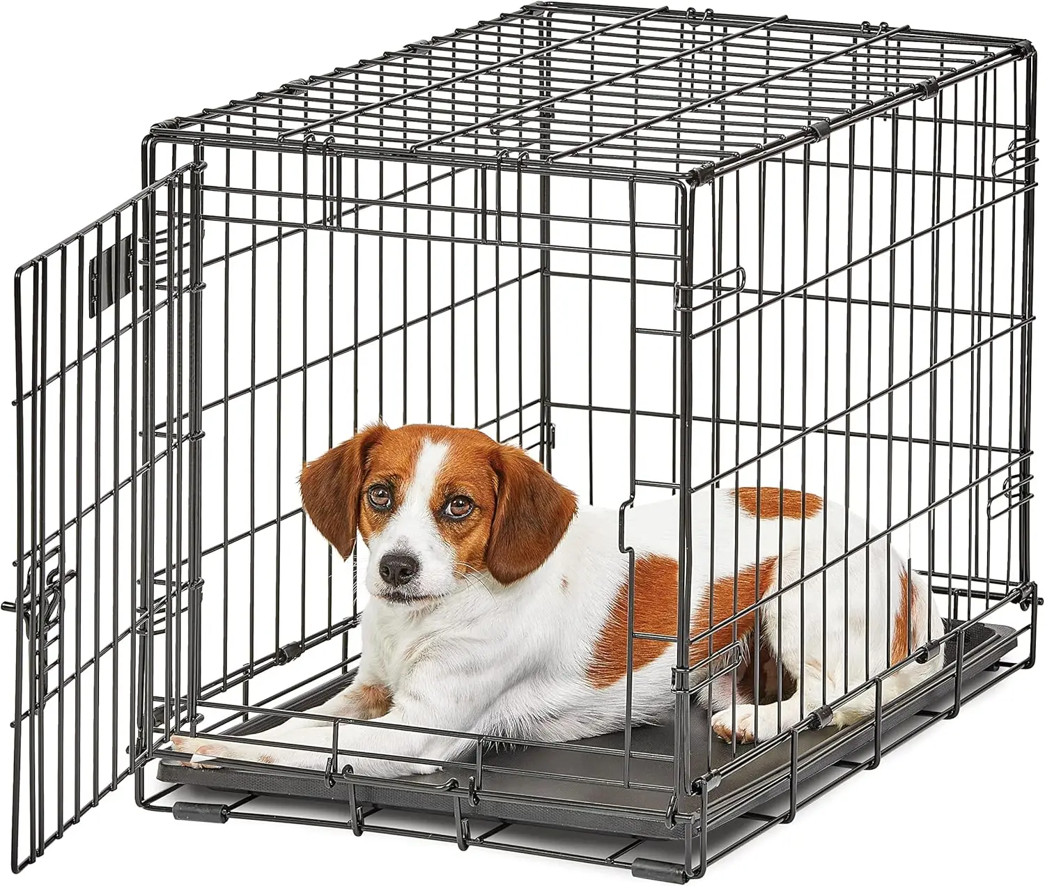

Homes for Pets 24-Inch LifeStages Crate for Small Breeds, 12-20 lbs, Single Door Folding Dog Crate with Divider Panel, Leak-Proof Tray & Secure Latch, Heavy-Duty & Easy to Assemble