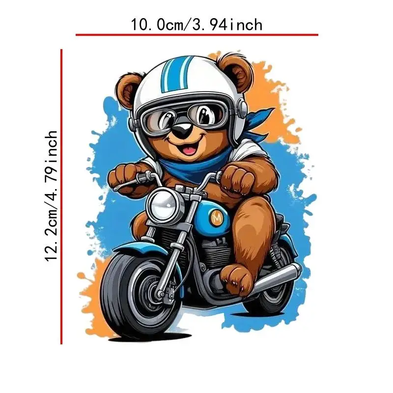 

1 шт., мотоциклетный шлем и очки с милым медведем, декор, самоклеящиеся (10 см) для автомобиля, ноутбука, телефона, создание настройки