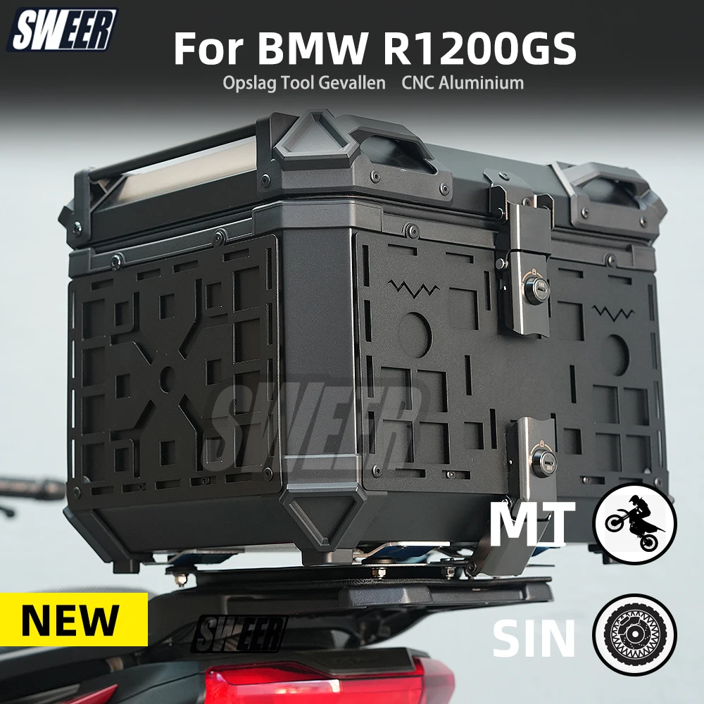 

Для BMW R1200GS R1250GS 45L Motorhelm с ЧПУ Алюминиевый верхний Staart Achter Bagage Opslag Tool Gevallen Lock Kofferbak Багажник Хвостовая коробка
