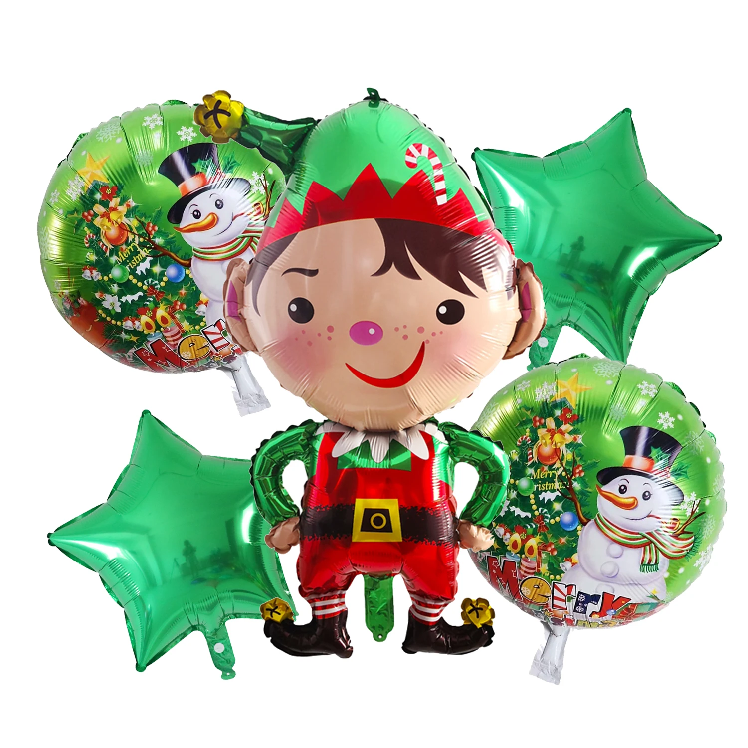 5pcs Merry Christmas Santa Claus Snowman Elf Elk Foil Helium Balloons Set New Year Home Xmas Party Decoration 2023 Supplies Gift