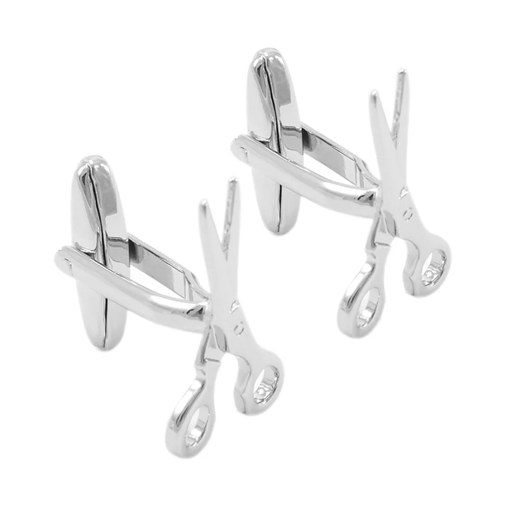 NVT Fashion Silver Color Scissors Cufflinks for Mens Shirt Cuff Buttons High Quality Metal Cuff links Gift Jewelry Dropshipping