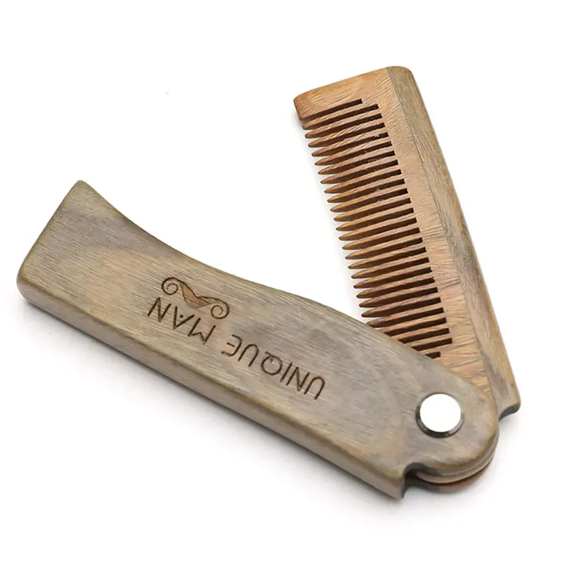 

Wooden Hair Comb Natural Sandalwood Comb for Beard Fold Pocket Comb Hair Brush Beard & Mustache Brush for Men peine para barba