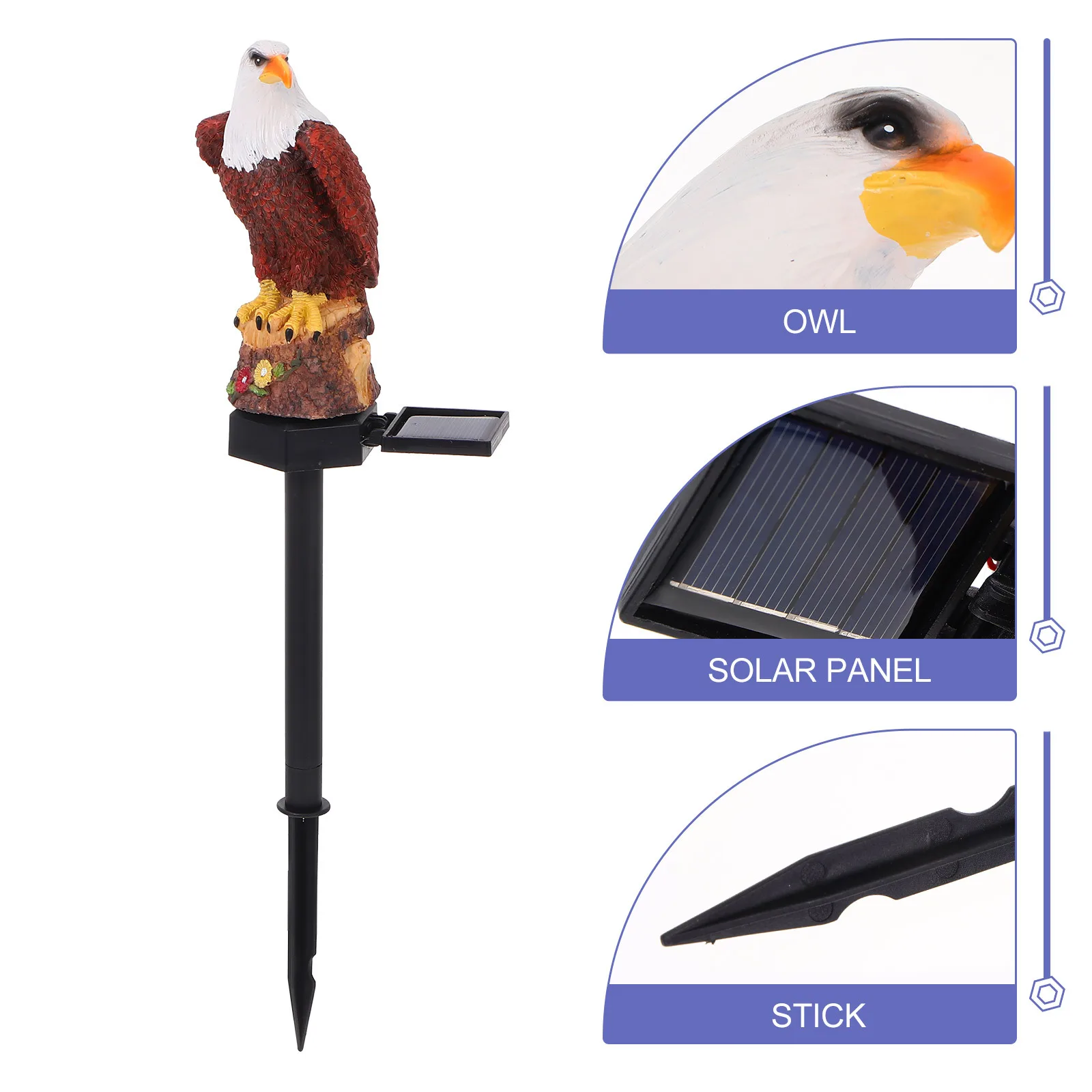 

1Pcs Solar Owl Ground Light Lawn Lamp Garden Decoration Automatic Charge Outdoor Night Lighting Decorative Light
