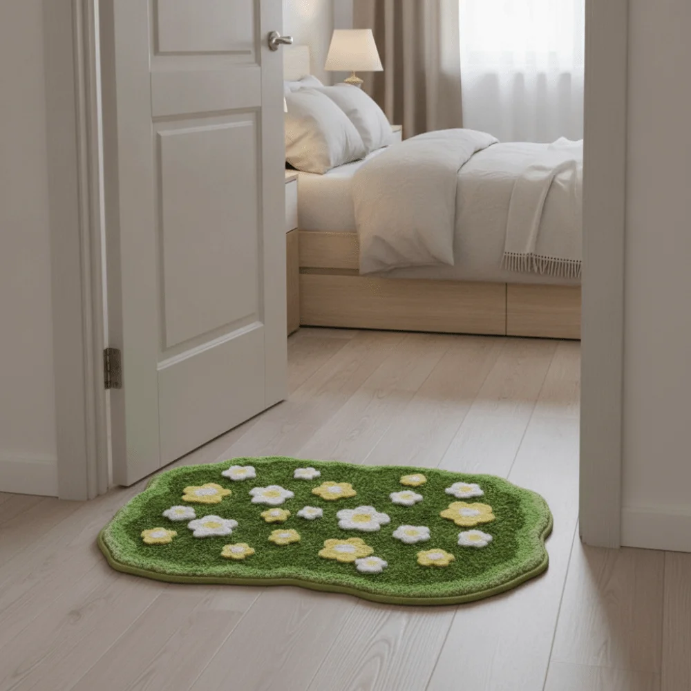 Creative Absorbent Simulated Moss Bath Mat Non Slip Thickened Bedside Small Carpet Soft Cashmere-like Moss Rug Bathroom