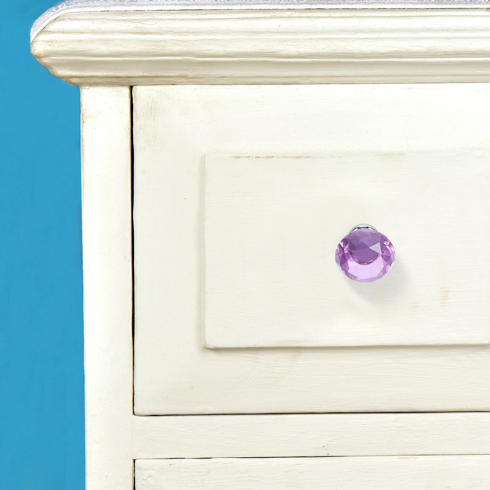 

16Pcs Crystal Glass Cabinet Knobs Purple Faceted Drawer Pulls for Dresser Wardrobe Kitchen Decorative Crystal Door Handles