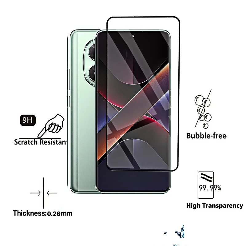 4-1 قطعة الزجاج المقسى ل Xiaomi Poco X7 Pro X6 F6 M6 M7 حامي الشاشة على Pocco Poxo X7pro X M 7 F6 Pro طبقة رقيقة واقية أمامية