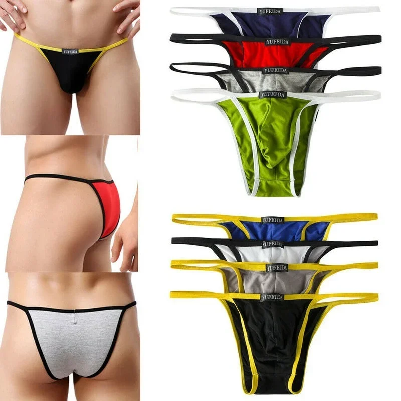 4/6/8PCS Breathable Men\'s Modal Underwear Briefs Thongs G-string Bikini Sexy Lingerie Underpants Tangas Jockstraps Men Plus Size