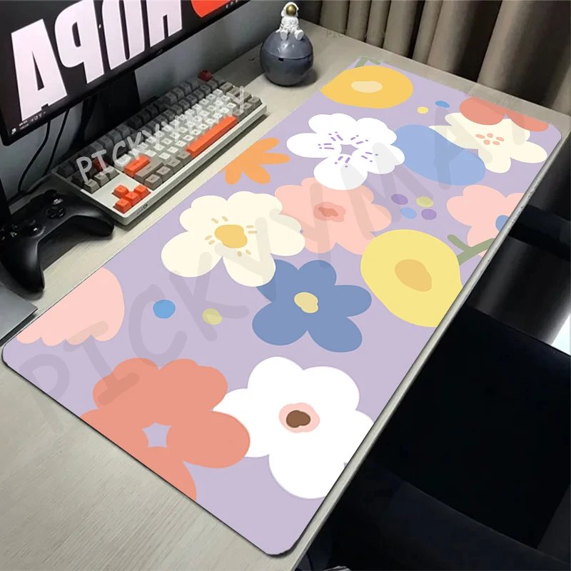 

Beautiful Flower Gaming Mousepads lockingedge Desk Rug Gamer Mousepad Large Mouse Mat Desk Pads Keyboard Mats Design Mouse Pad