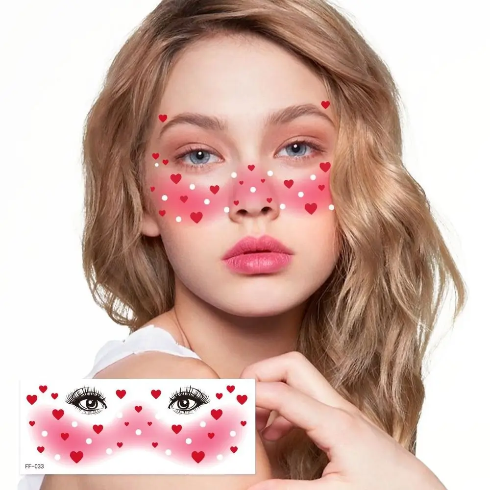 

1Pc Blush Face Tattoo Stick Disposable Cute Blusher Love Sweet Decorative Flower Butterfly Stickers Waterproof Tattoos