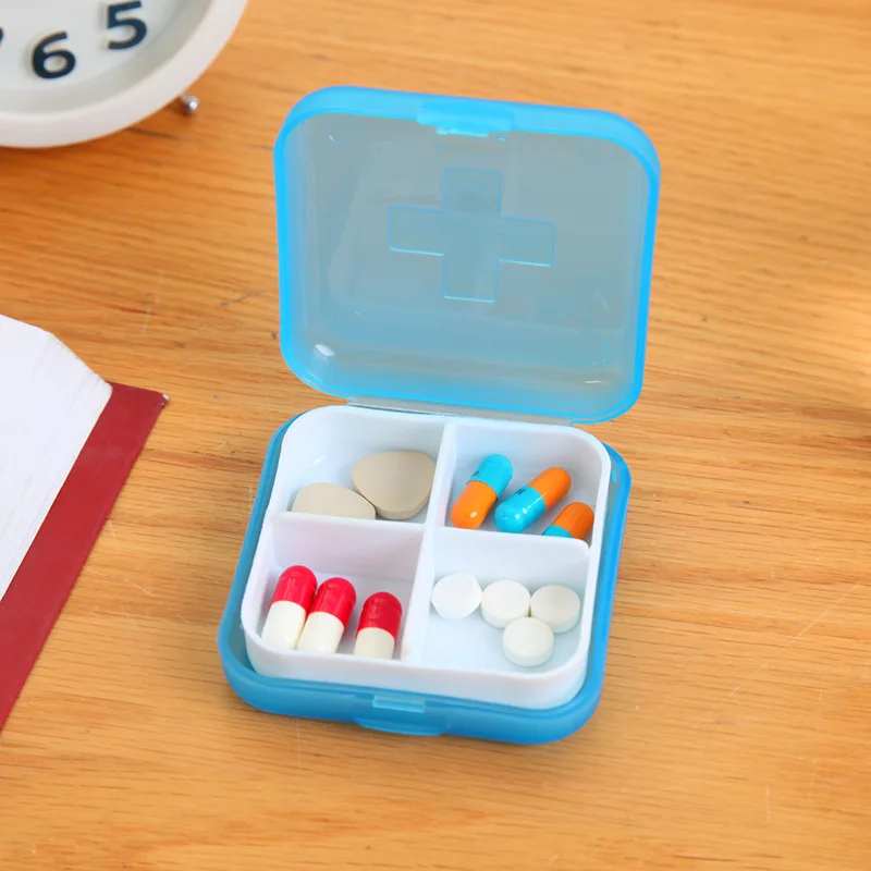 Multi Simple and Portable Home Transparent Pill Box Separated Medicine Box Travel Mini Storage Box Compartment Storage