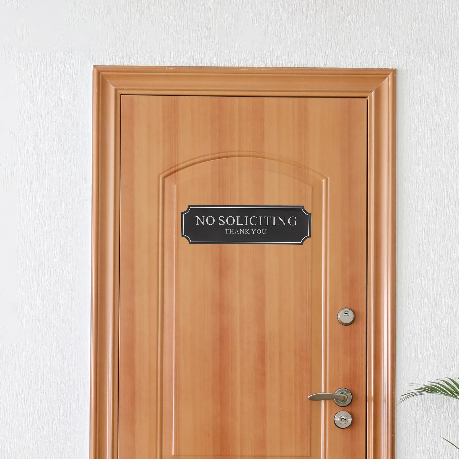 

Acrylic No Soliciting Sign for Front Door Self Stick Surface for Home Office No Solicitation Warning Decal Easy Apply Remove