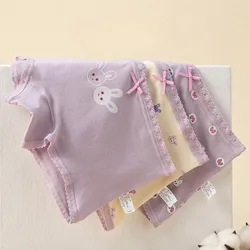 Girl Cotton Antibacterial Panties 3PCS Kid Cute Print Soft Comfort Briefs Baby Thin Breathable Underwear 3+y Young Child Clothes