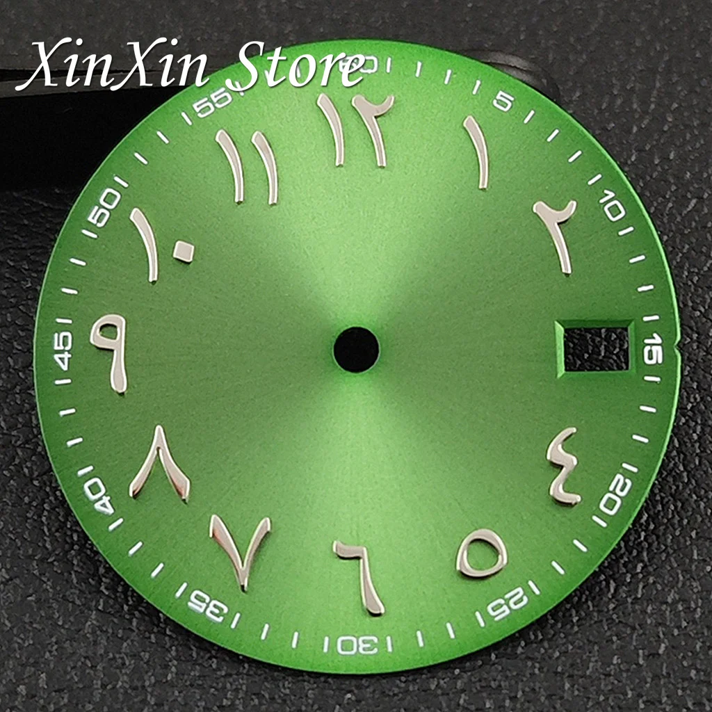Pink Colour Arabic NH35 28.5MM Sunburst Watch Dial Arabic Numeral Watch Faces With NH35 Watch Hands For NH35 NH36 4R 7S Movement image 3