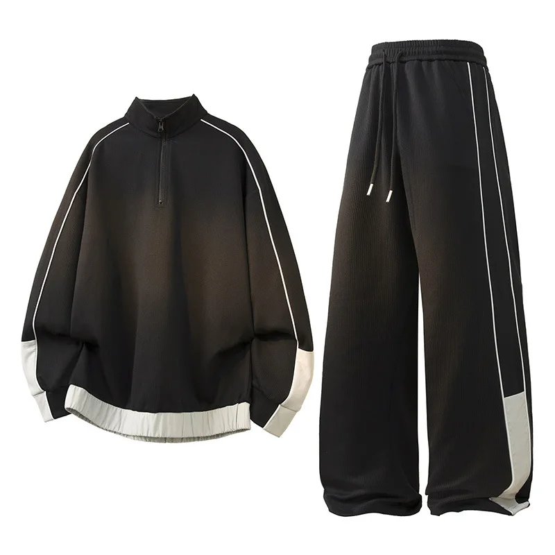 

Корейская мода 2025 года, мужские комплекты для бега, мужской тренировочный костюм, ветрозащитная спортивная одежда для мужчин больших размеров, уличный спортивный костюм, комплект из 2 предметов