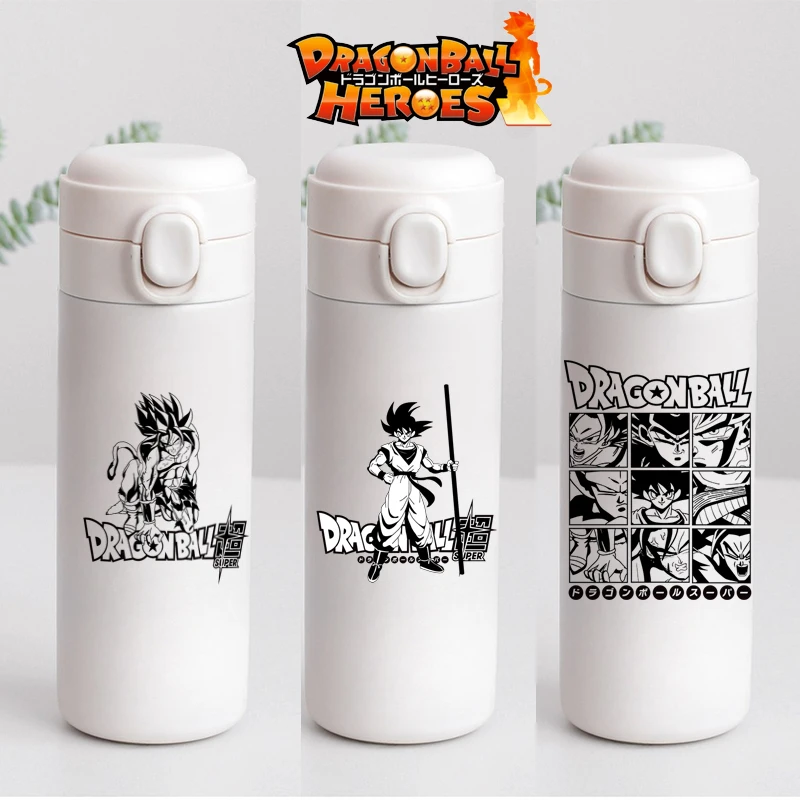 Neue Dragon Ball Schwarz-Weiß Cartoon Thermoskanne Große Kapazität und Leichtgewichtig Wasserbecher Edelstahl-Kanne für Männer