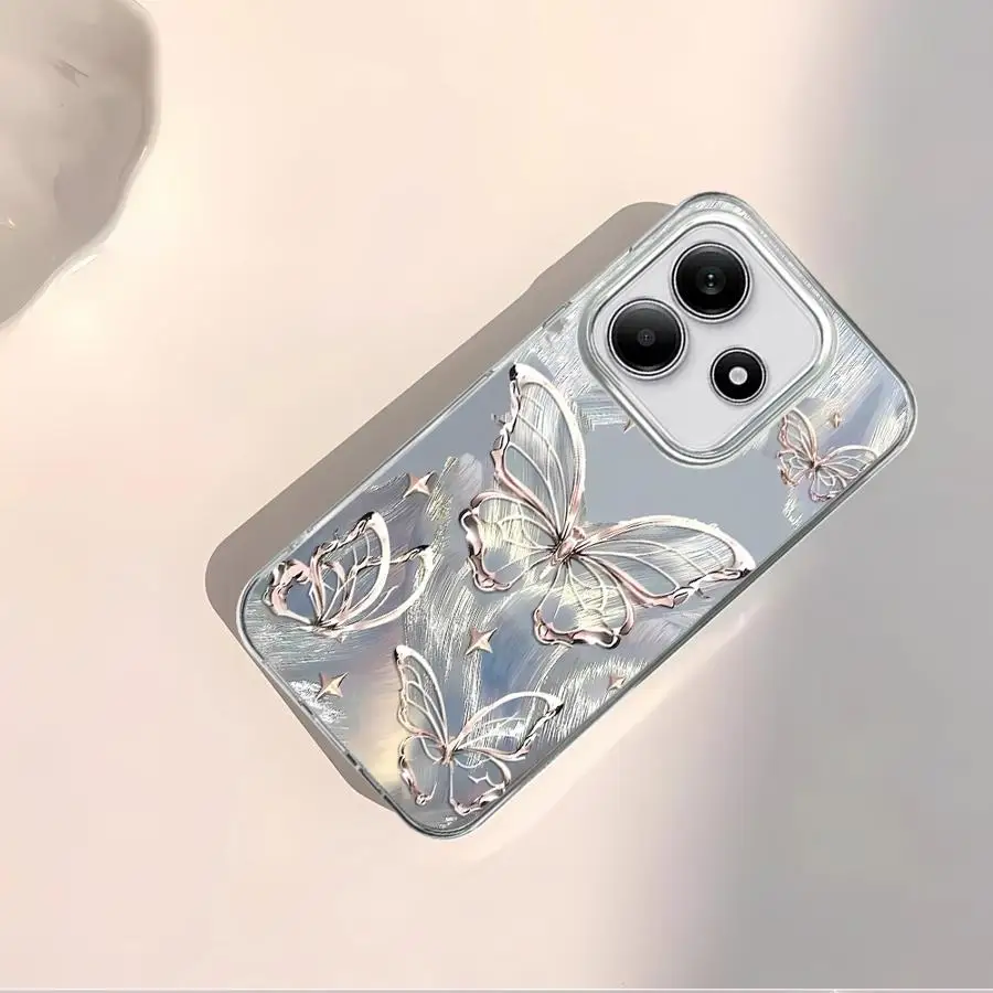 ศิลปะยอดนิยมรูปแบบผีเสื้อนุ่มสําหรับXiaomi Redmiหมายเหตุ 11 12 Pro 14S 11S 12S 13 14 Pro Plus