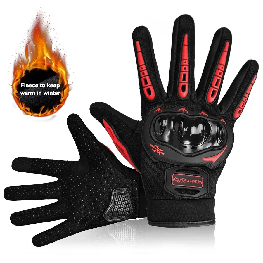 AliExpress Winter Warm Cycling Gloves Men Full Finger Gloves Outdoor Sports Touch Screen Design Full Palm Non-slip Bicycle Motorcycle Glove
