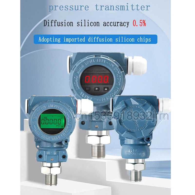 LED Display High Precision Diffusion Silicon Pressure Transmitter 2088 Hammer Type 4-20MA Liquid Gas Pressure Water Supply 800