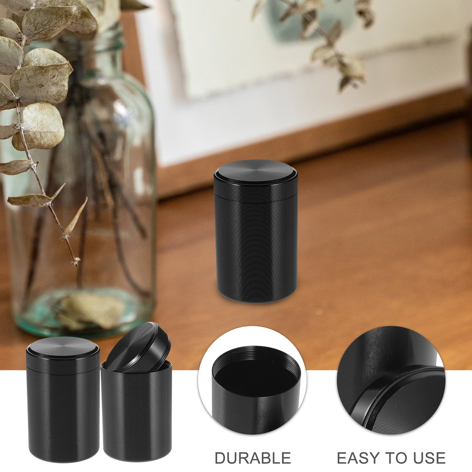 

Titanium Alloy Tea Canister Small Size Sealed Metal Storage Container for Tea Coffee Sugar Spices Home Gifts Packaging Box