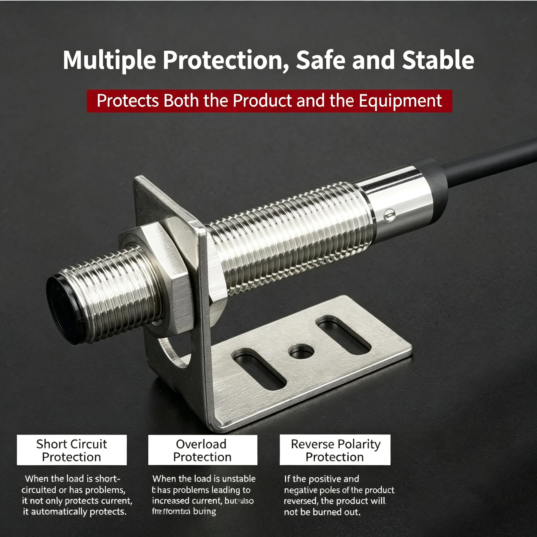 30cm Diffuse Reflection Infrared Visible Material Opague Optoelectric Switch M12 Waterproof Laser Sensor Photoelectric Switch