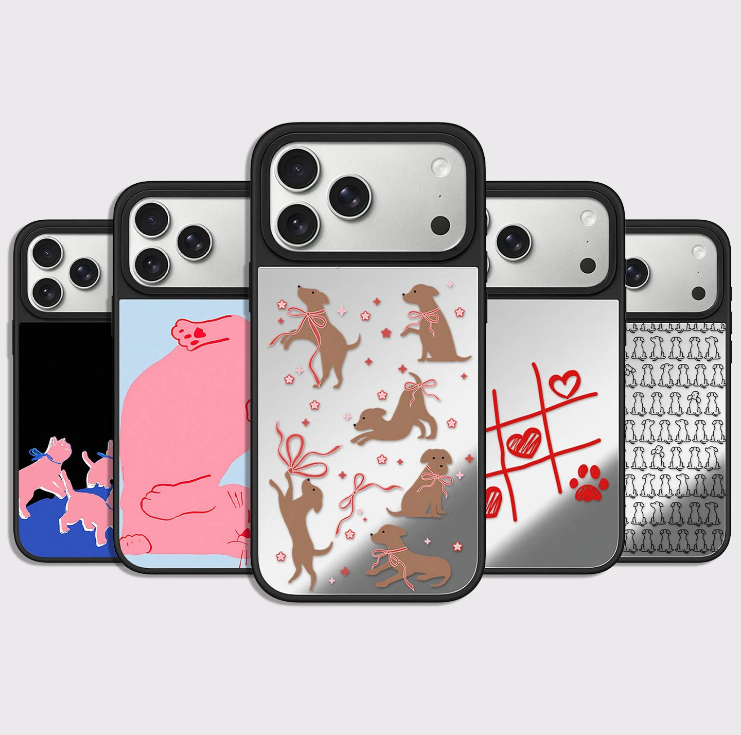 

Animal Footprints Pattern Mirror Surface Magnetic Phone Case Cover for IPhone 12 13 14 15 16 17 Pro Max Case for IPhone 17 Air