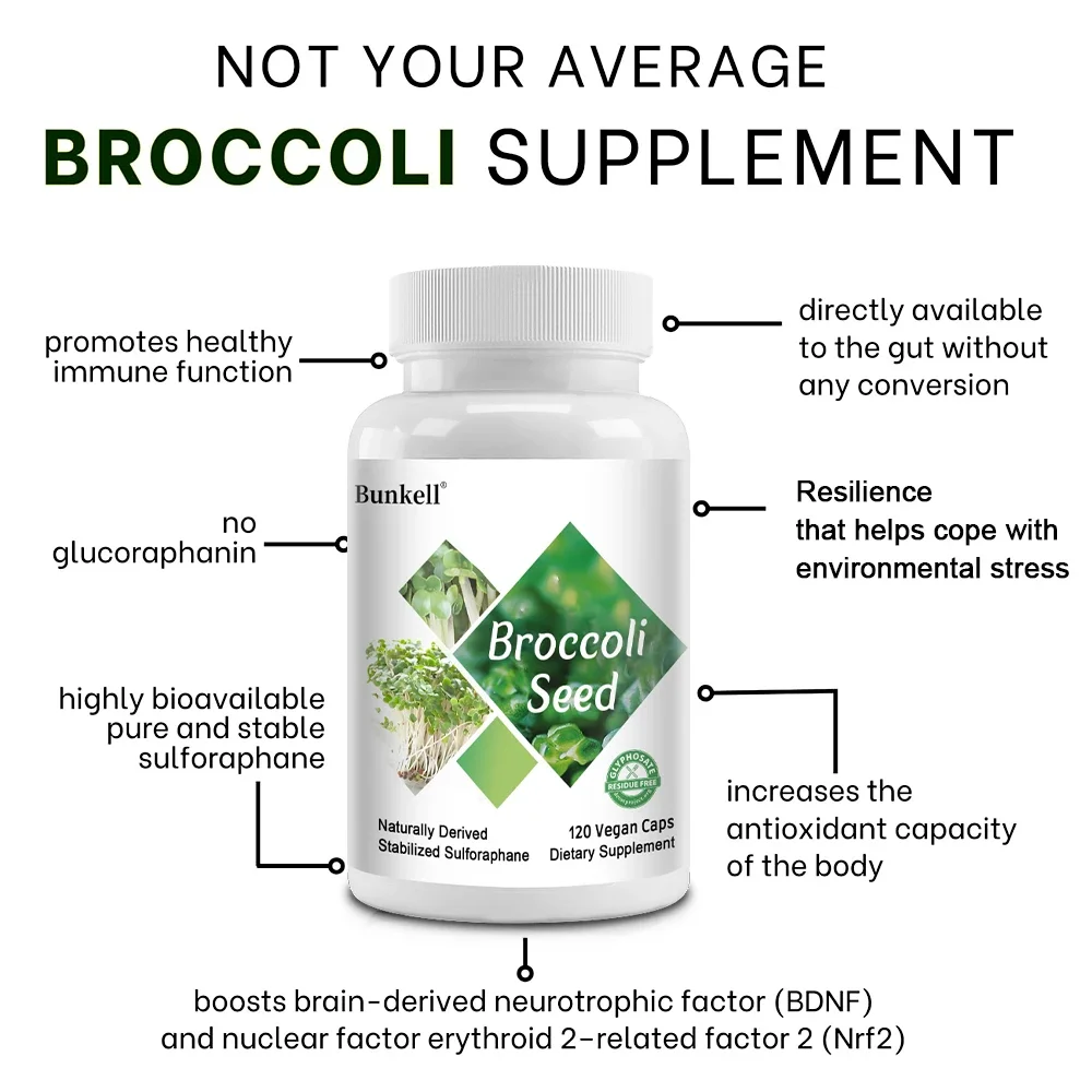 Broccoli Seeds - Vitamin & Mineral Supplement, Strengthens Neurons, Heart and Brain Health, Fights Free Radicals, Detoxifier