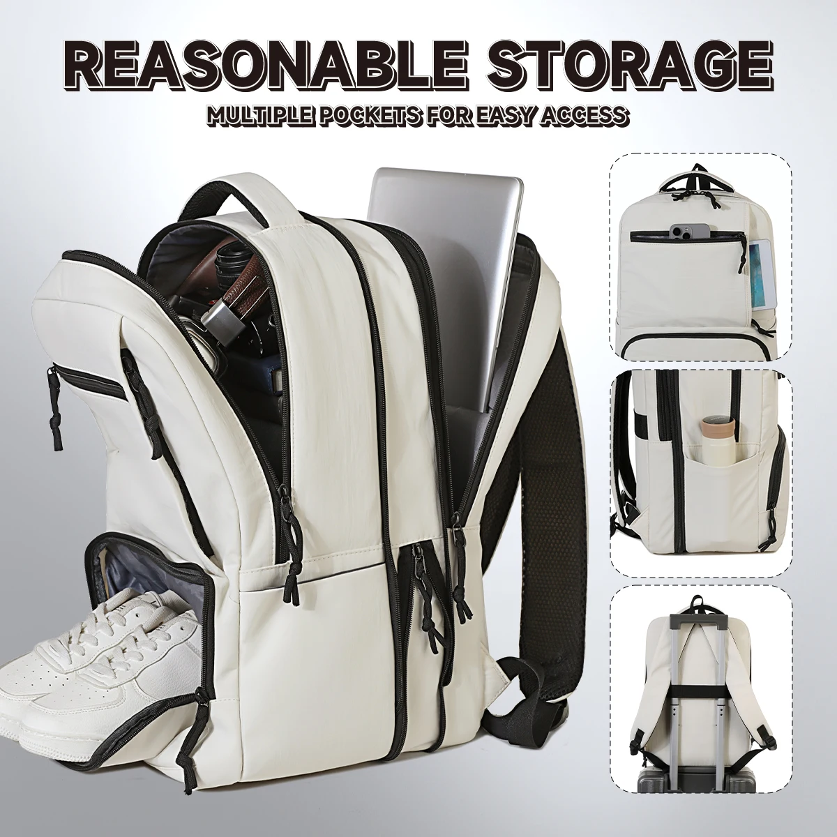 Cross-border men's large-capacity backpack, fashionable travel women's backpack, trendy high-end lightweight school bag, waterproof laptop bag