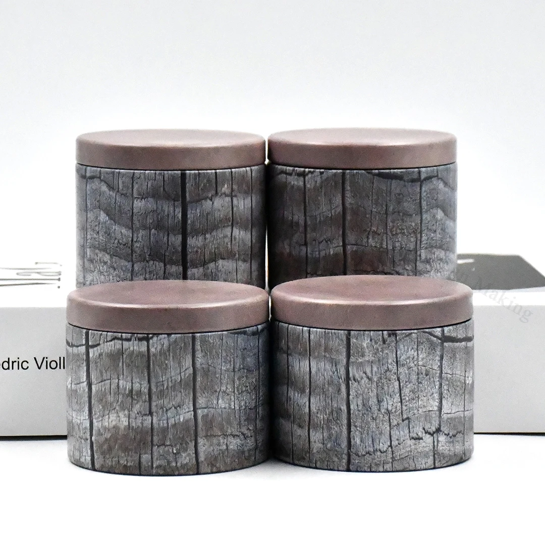 

12pcs 4oz/8oz Silvery Maple Pattern Metal Empty Candle Tin Jars,For Making Candles,Gift,Storage,Jewelry