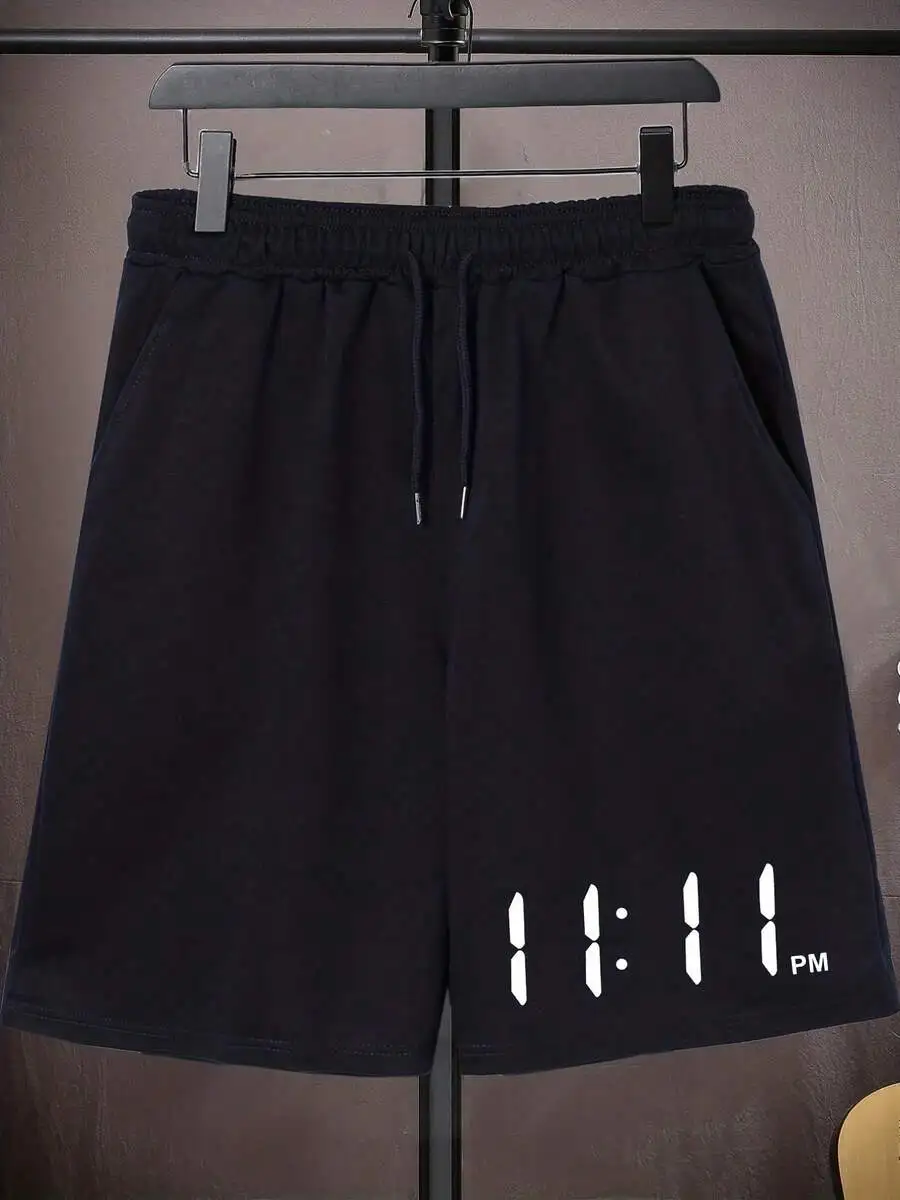 

Mens Plus Size Drawstring Waist Casual Athletic Shorts 100% Polyester Breathable Gym Shorts
