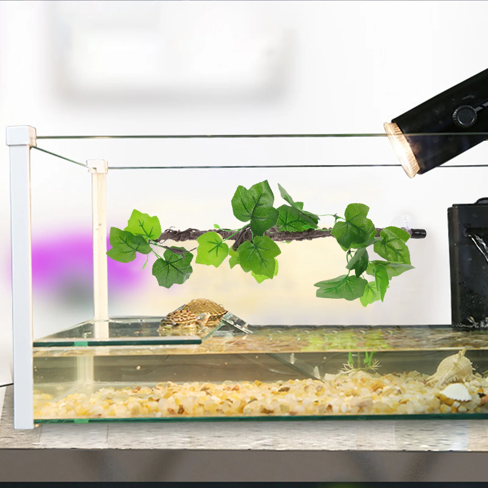 

1pcs Bendable Realistic Artificial Plants For Reptile Tank Decor Lizard Spider Habitat Jungle Vines Greenery Branches