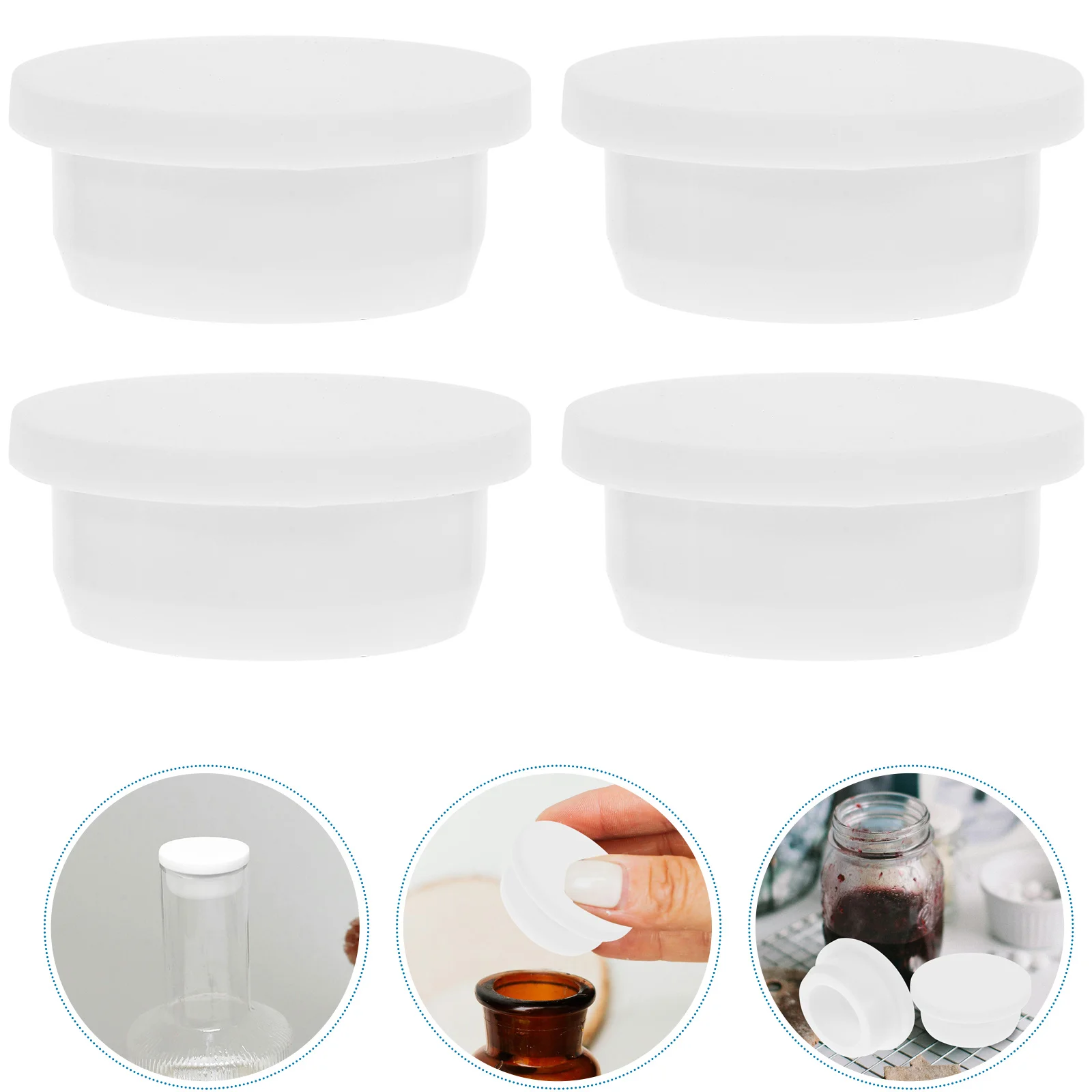 

5Pcs Silicone Plug Set Multipurpose Replacement Stopper for Salt Pepper Bottles Flower Pots Air Tight Sealing Stoppers