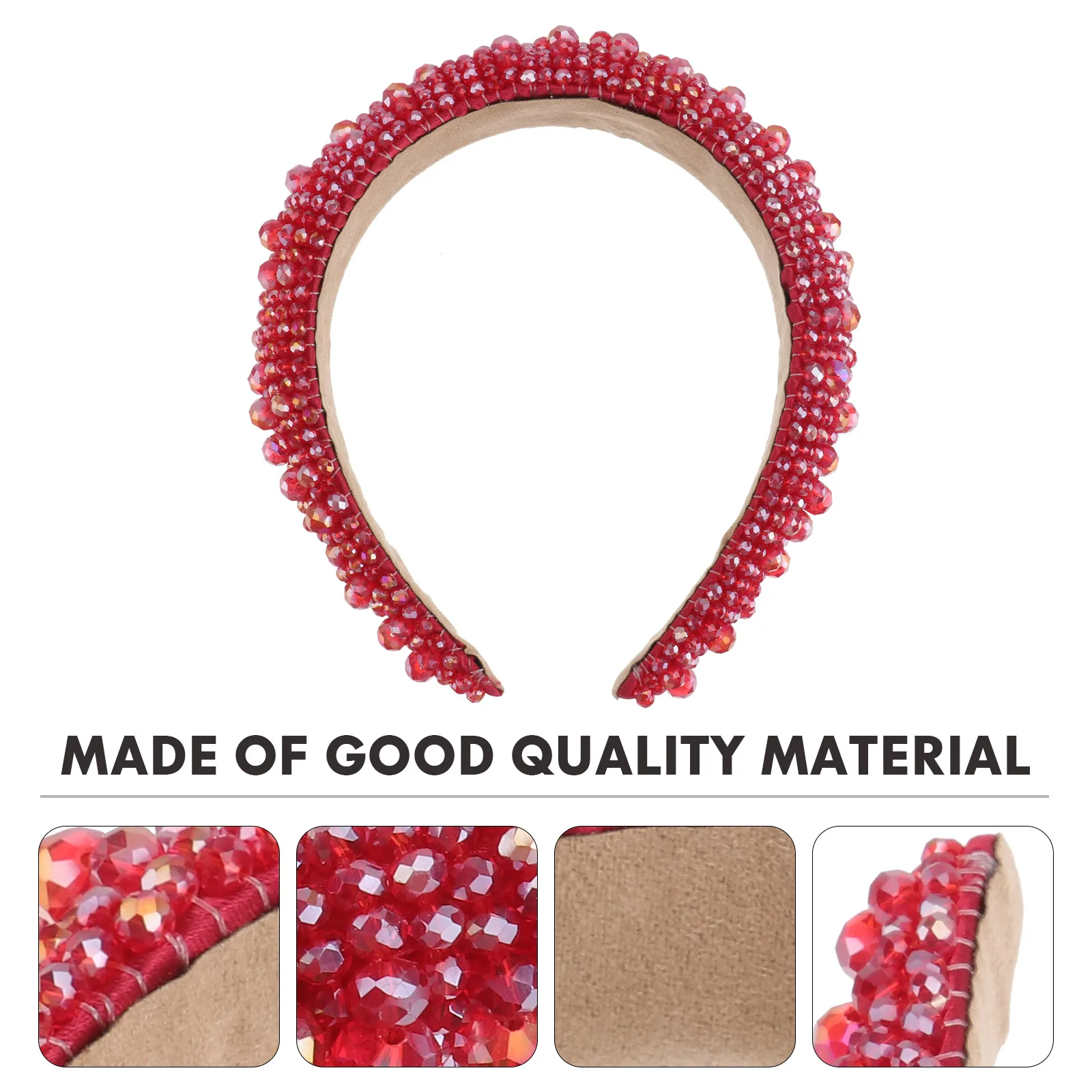 

Crystal Headb Women Hair Accessory Stylish Beaded Hoop Sponge Comfortable Party Decoration Ideal Costume Holiday Halloween Gift