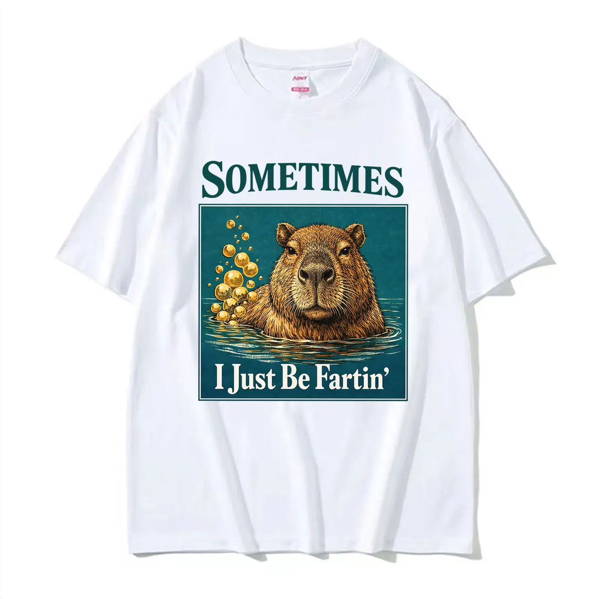Funny Baby Capybara Farting Meme T Shirt Sometimes I Just Be Fartin Humor Gift T-shirts Men Women Summer Tops 100% Cotton Tshirt