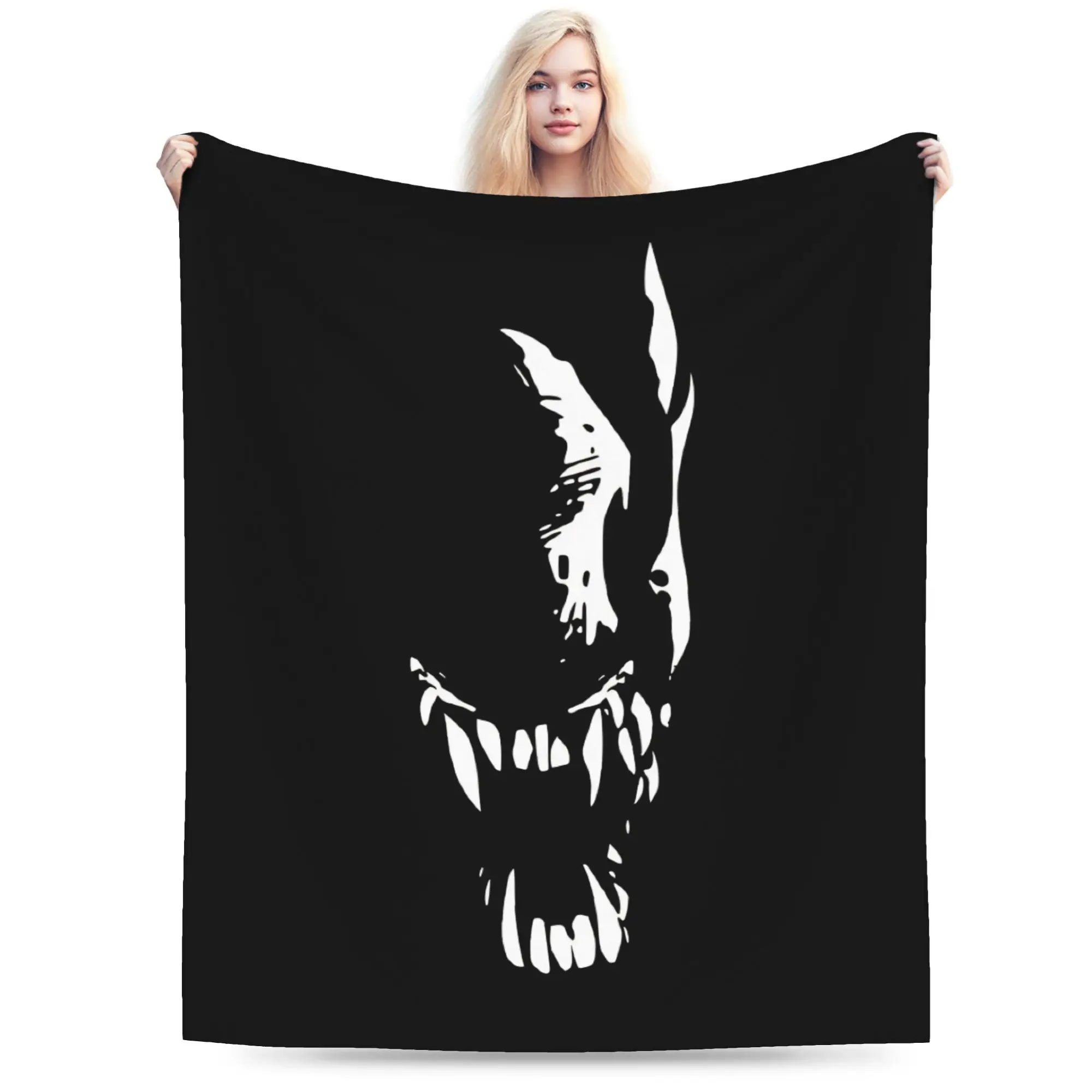 Movie Alien Xenomorph Blanket Flannel Textile Decor  Multi-function Soft Throw Blankets for Sofa Bedroom Quilt