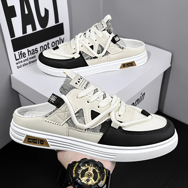 

2026 Men Soft-sole Slippers Outdoor Breathable Support Casual Flats Shoes Trend Men Lightweight Half Slippers Sneakers Versatile