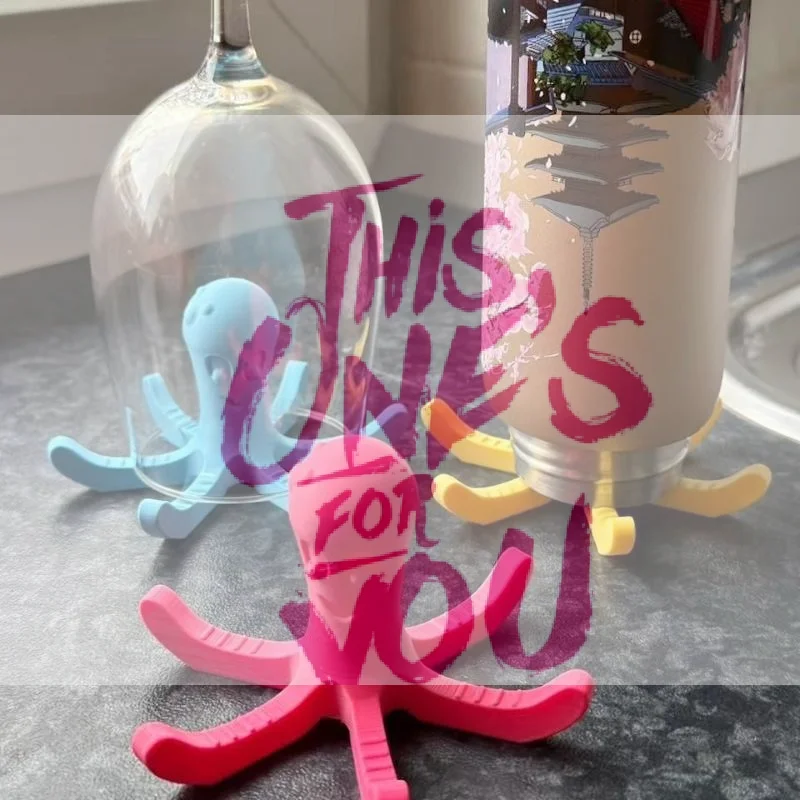 【BS】1Pcs 3D Printed Octopus-shaped Standalone Water Bottle Drying Rack Enhanced Drying Efficiency For Various Cup