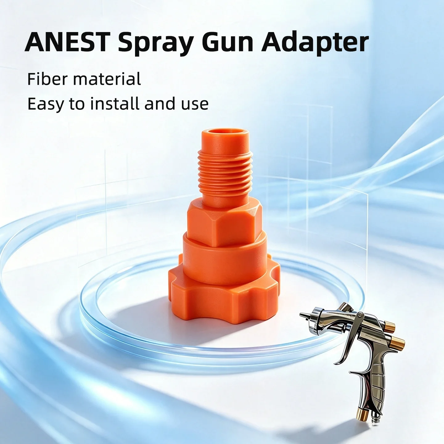 Fiber Reinforced Spray Gun Cup Adapter Compatible with ANEST IWATA Paint Sprayer, Spray Gun Connector for Disposable Measuring M
