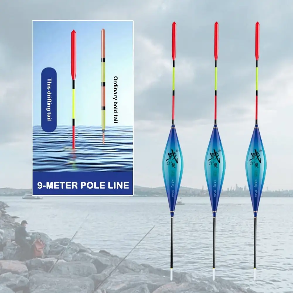 

2pcs Indicator Rocky Fishing Lure Float Eye-catching Triangle Tail Sensitive Floats Bobbers Slip Drift Tube Eye-catching