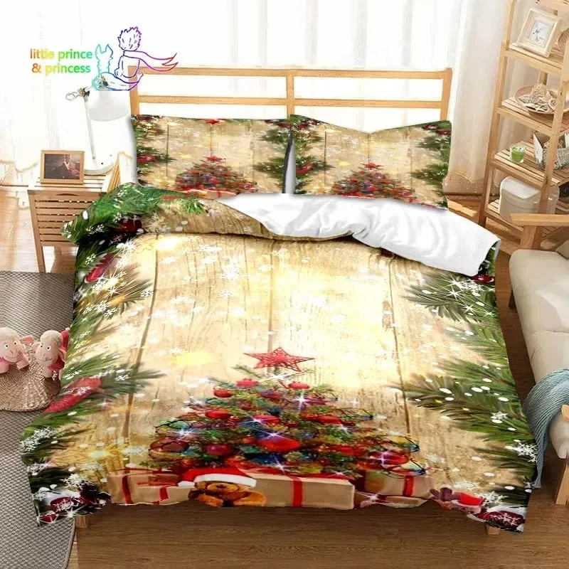 

Christmas Snow Pattern with Text Bedding Set Single Twin Full Queen King Size Bed Set Aldult Kid Bedroom 3D Print