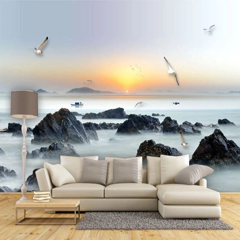 papel-de-parede-mural-personalizado-3d-foto-classica-de-paisagem-com-tinta-nascer-do-sol-gaivota-sol-montanha-fundo-para-sala-de-estar-quarto-restaurante