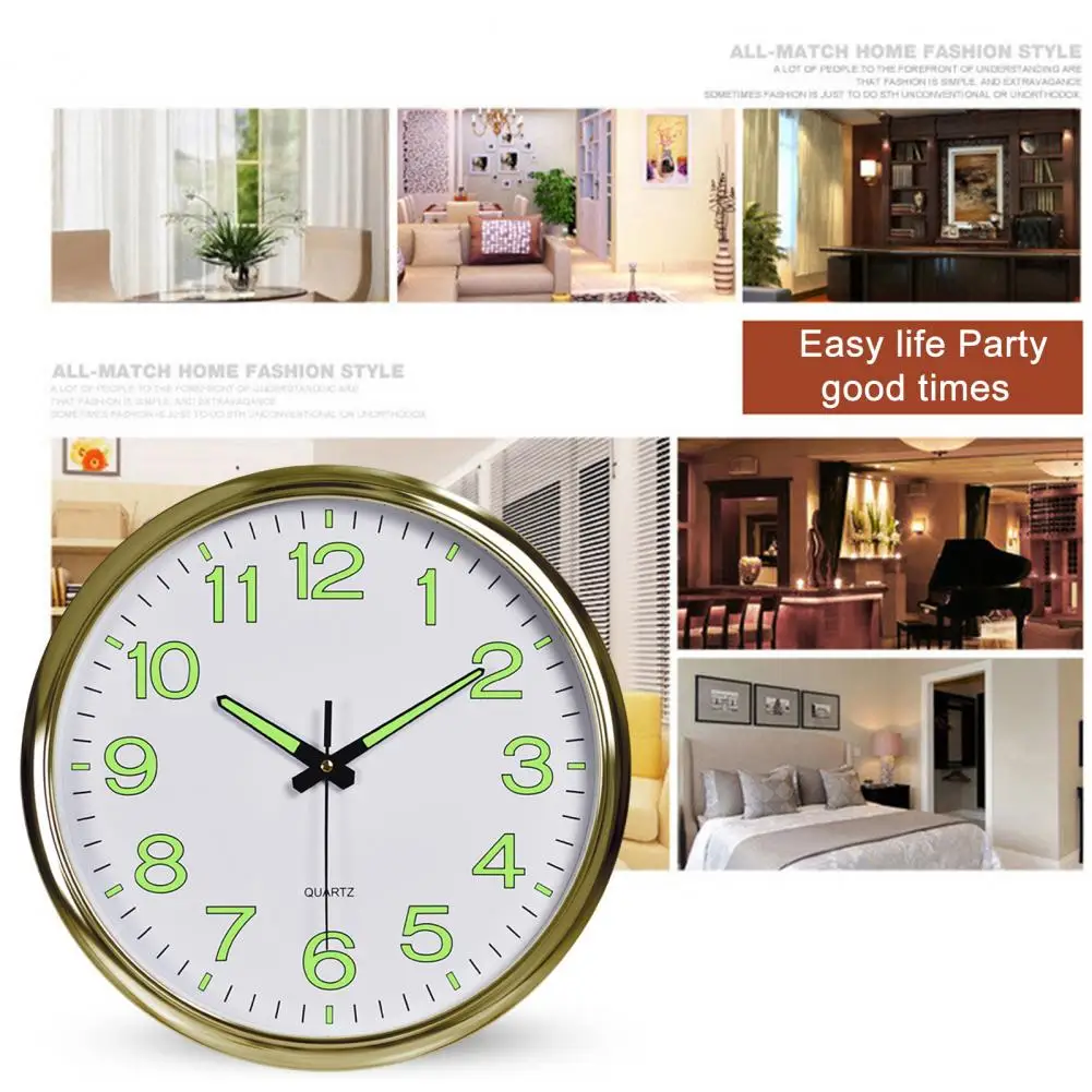 

Tick-free Ultra-quiet Wall Clock Wall Clock with Glow Dark Hands Wall Clock for Elderly with Silent for Bedroom for Kitchen