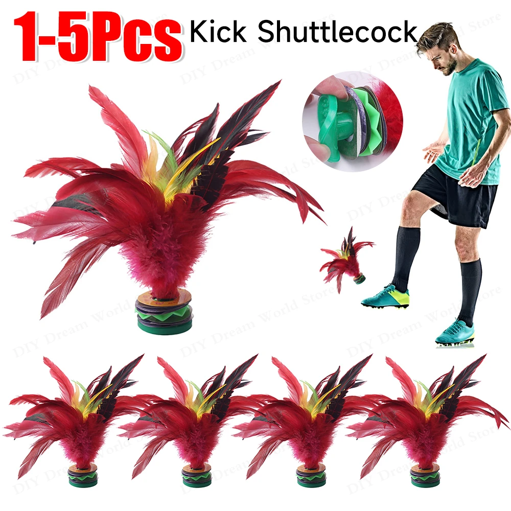 1-5 قطعة 20 سنتيمتر الصينية ريشة Jianzi الملونة الريش الريشة المحمولة القدم ركلة عقارب اللياقة البدنية الترفيه للجسدية