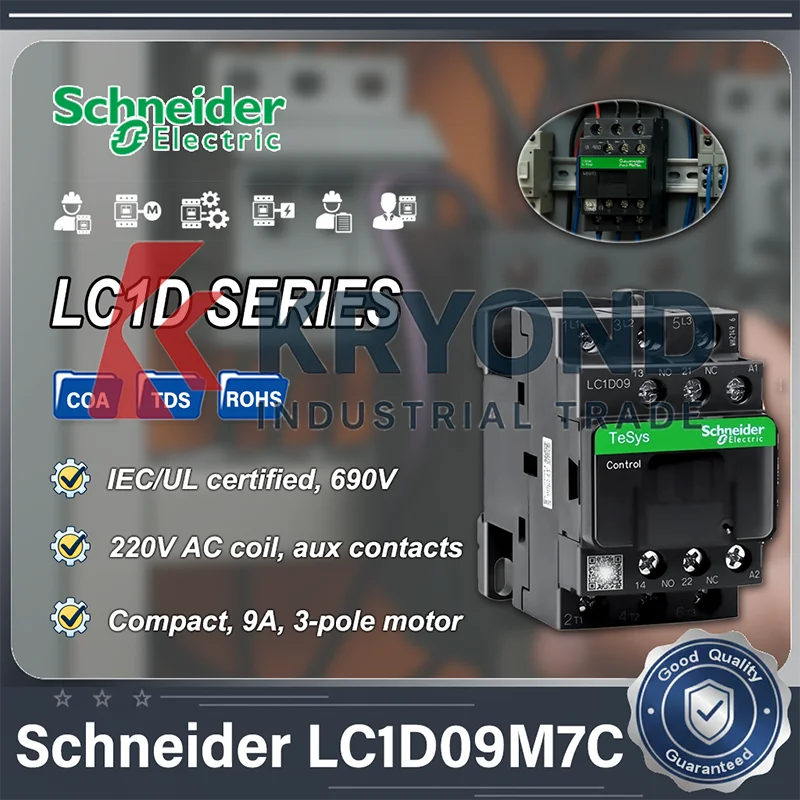 

Контакторы серии Schneider Electric LC1D AC220V 12A-95A Рейтинг тока для управления, автоматизации и промышленного применения