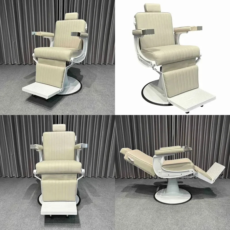 Hydraulic Reclining Barber Chair for Hair Salon Styling Adjustable Lift Seat Modern Design for Men Grooming