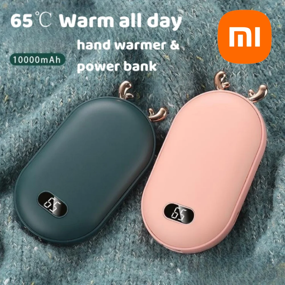 Xiaomi Hand Warmer 2IN1 Pocket Power Banks 10000mAh Battery Temperature Adjustable Portable Hand Warmer Christmas Gift