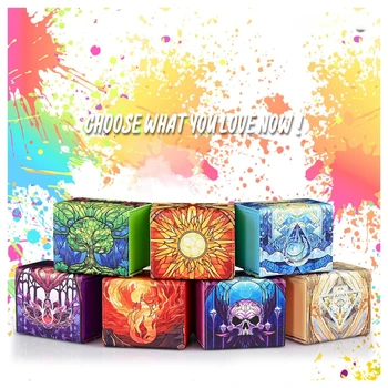 MTG 카드용 데크 박스, 120개 이상의 슬리브 커맨더 데크를 수용하는 트레이딩 카드 보관함, TCG 매직 카드에 적합한 PU 가죽 카드 박스